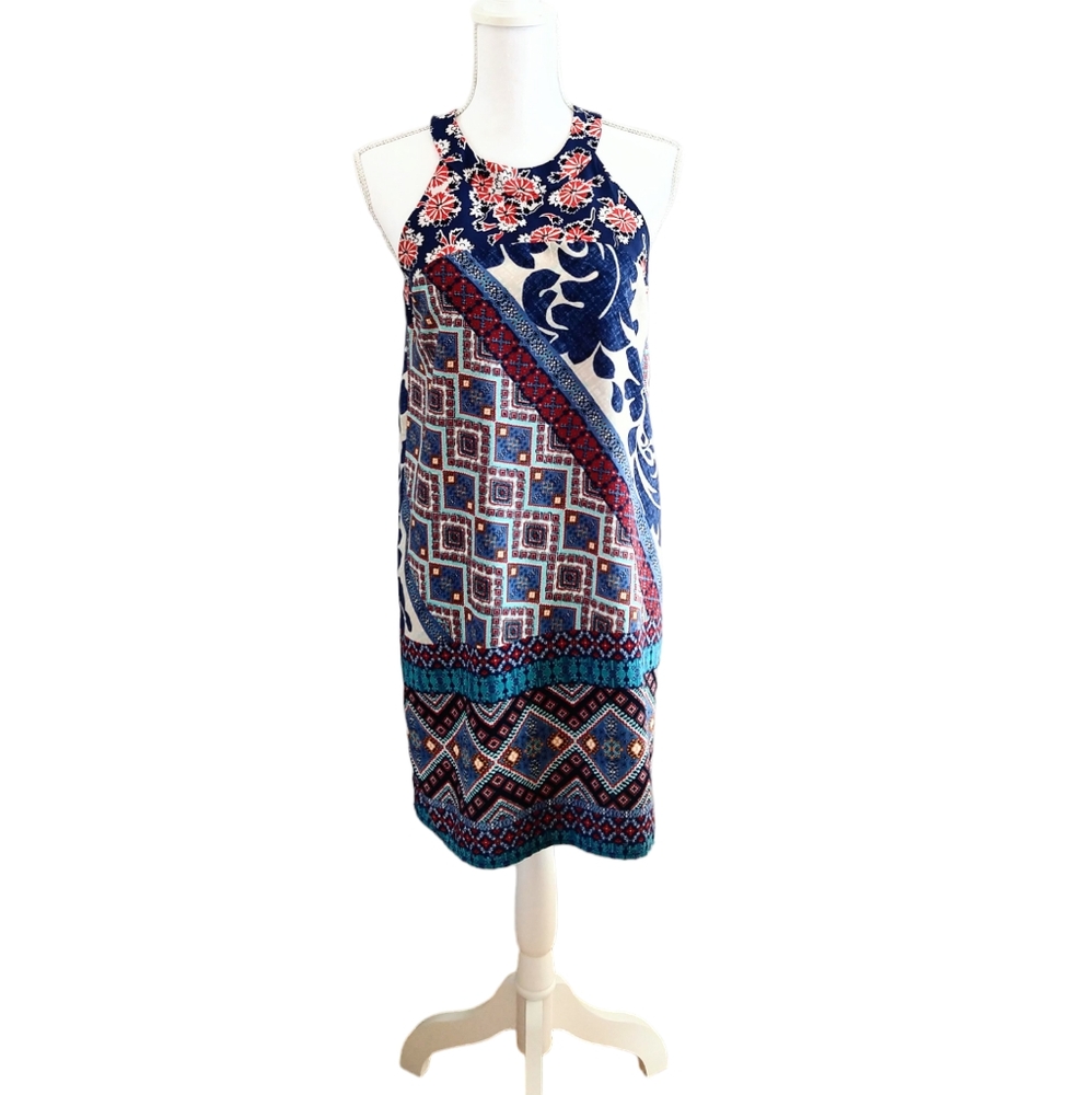 Monteau Blue/Red Print Sundress - Size Small